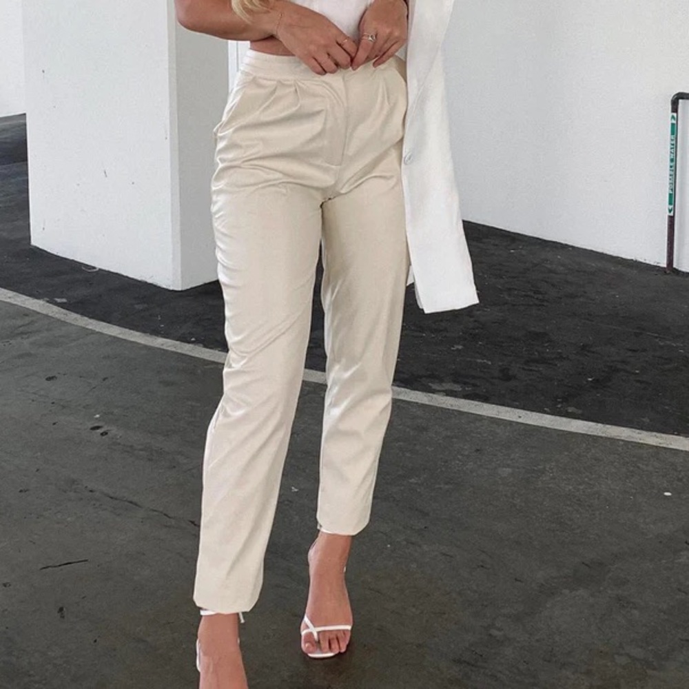 Princess Polly Love Club Pants - Cream